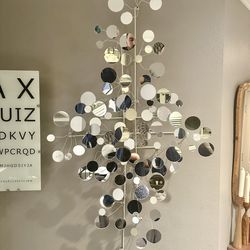 Jere style Mid Century Modern Mirrored Raindrops Sculpture 55”x 29”