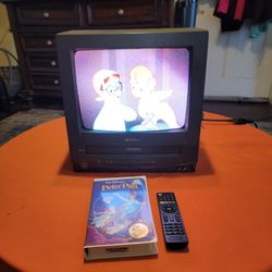 Sharp CRT 13" TV/VCR VHS Combo With Remote 