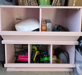 Crate and Barrel/Land of the Nod Pink toy wooden storage units