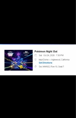 Pokémon Night Out Ticket - Oct 24, 2026 - Intuit Dome