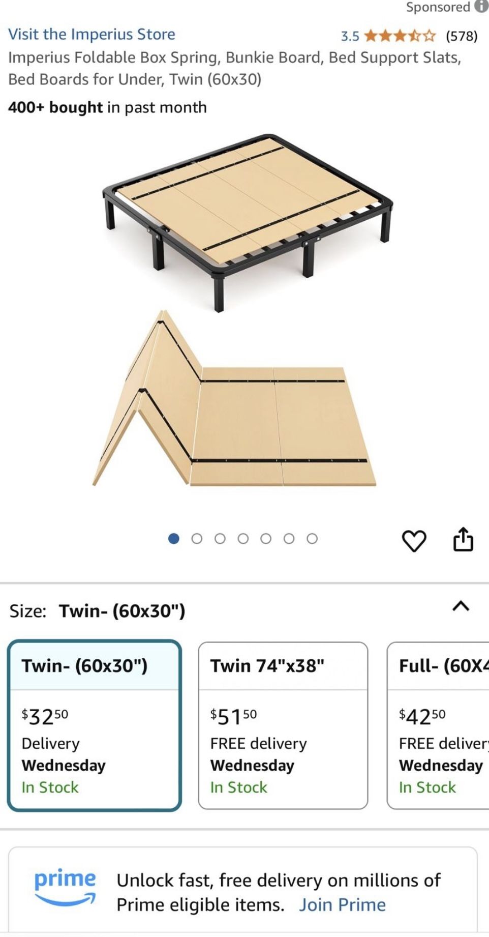 New Folding Twin Box Spring