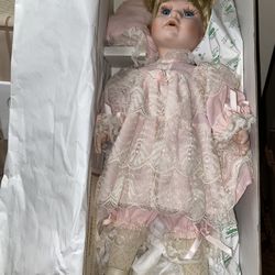 New In Box Vintage Seymour Mann Porcelain Doll