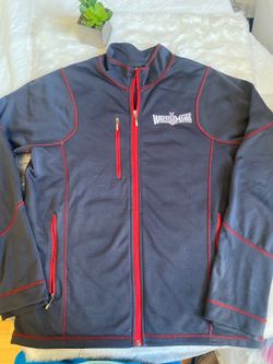 WWE WrestleMania Black and Red Zip Up Jacket Size Large
