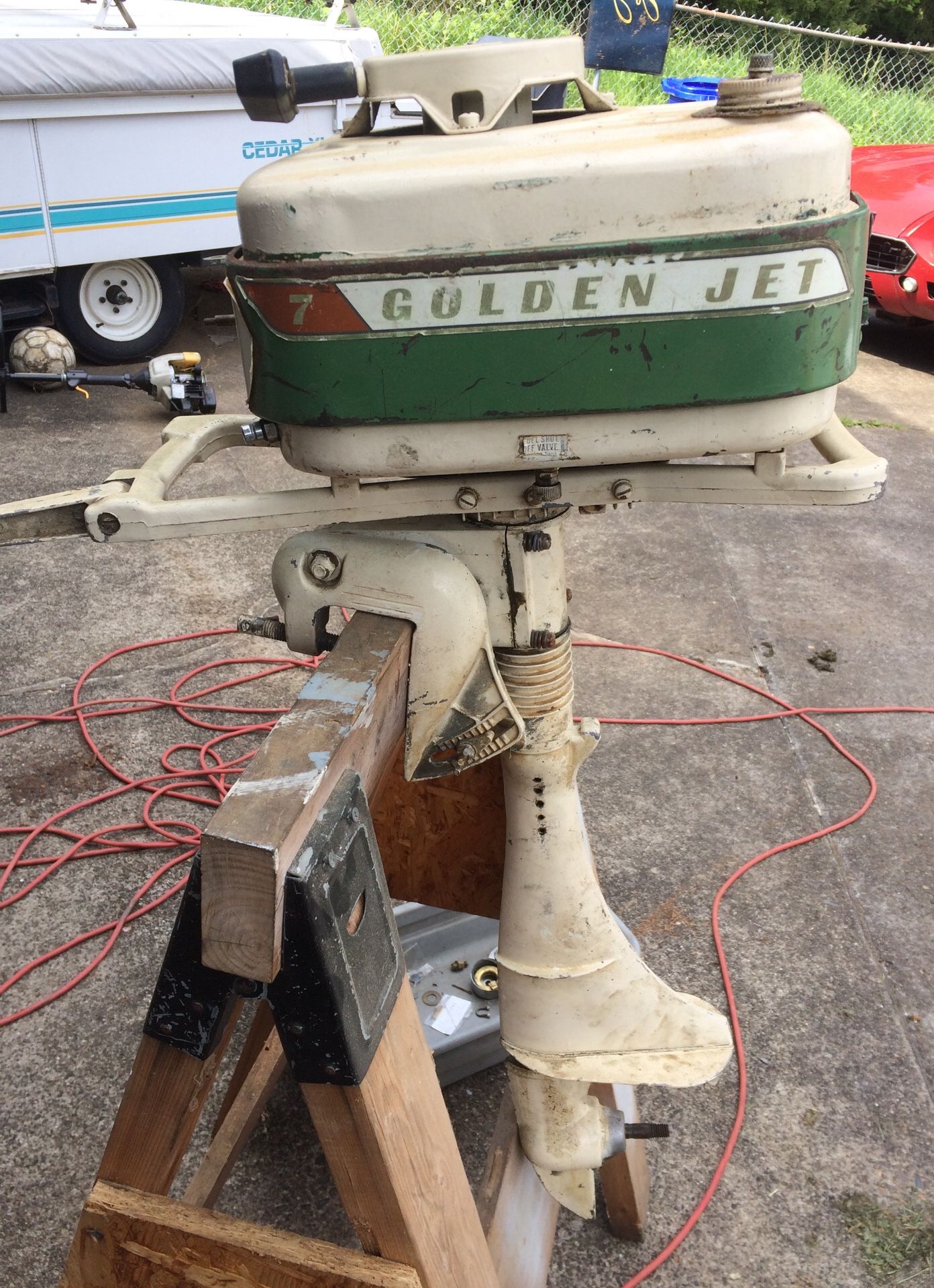 Golden jet vintage outboard motor 7 hp