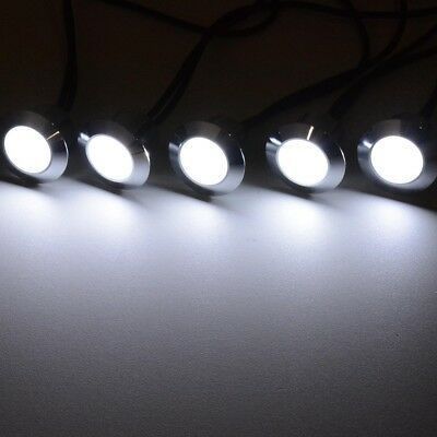 10pc Cool White LED Deck Lights Kit Outdoor Garden Step Stair Landscape