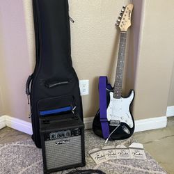 Hamer Slammer Beginner Electric Guitar With Practice Amp And Carrying Case