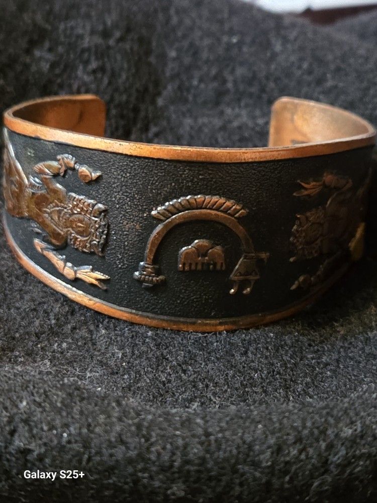 vintage solid copper cuff bracelet