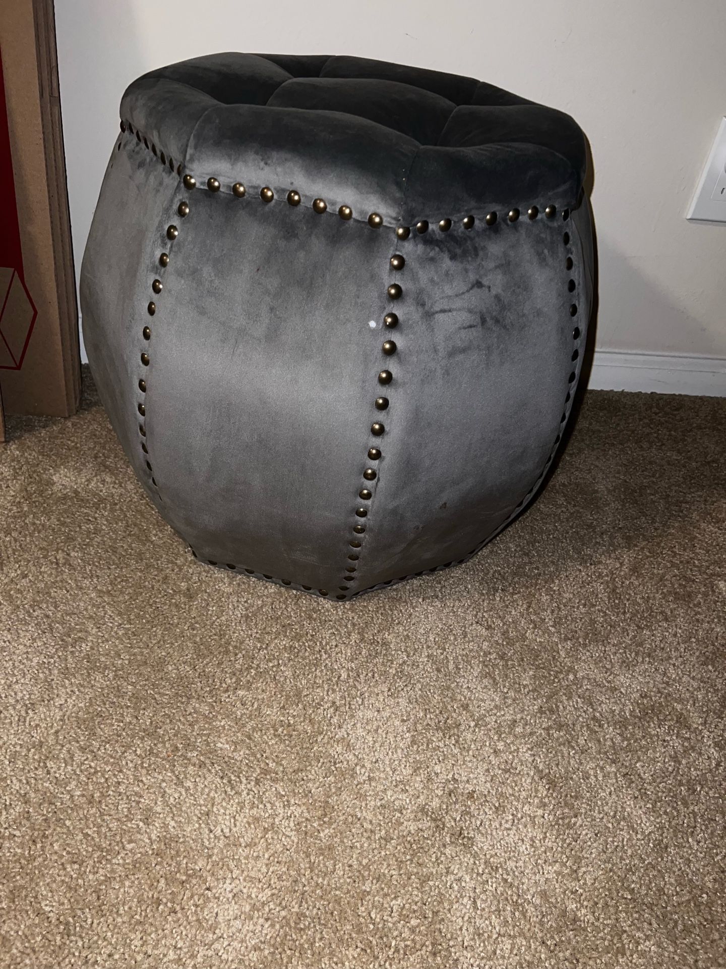 Small Grey Ottoman 