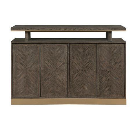 Elegant design dining server/buffet features 2 cabinet doors w/simple mechanism