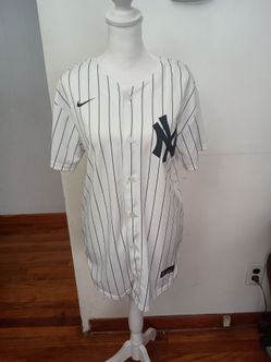 NWT Nike White & Navy Pinstripe New York Yankees Jersey Shirt Top XL 18/ 20