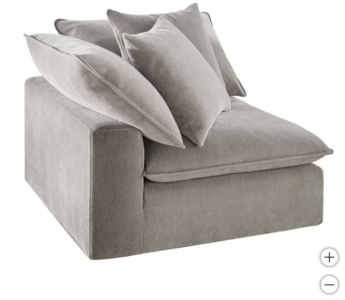 Costco: Sereen Fabric Corner Chair with 2 Pillows, Taupe