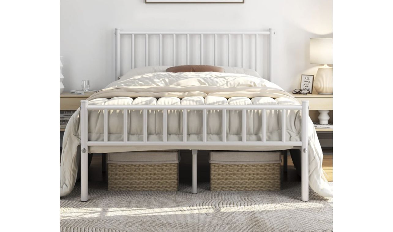 Twin White Bed