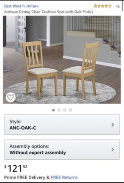 Antique Dining Chair Cushion Seat with Oak Finish (7C)