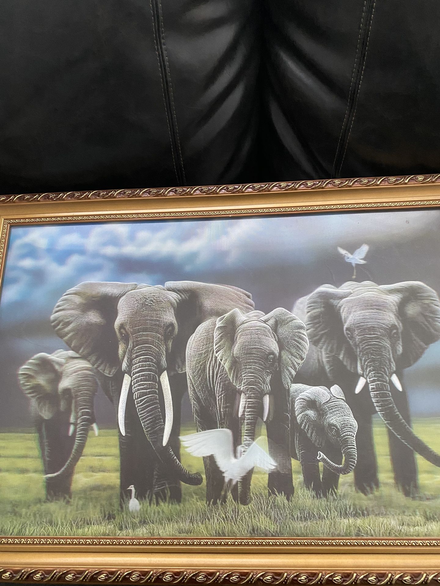 3-D Elegant Elephant Family Portrait