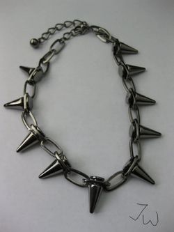 Black Spike Chain Necklace