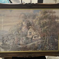 Framed Carl Valente Painting Castle Hill Manor