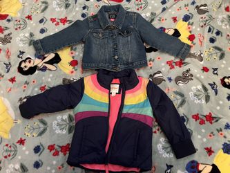 Cat And Jack Fleece Lined Winter Jacket And Children’s Place Jean Jacket 2T