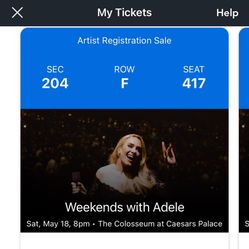 Adele (May 18, 2024) Vegas Tickets 