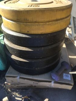 Bumper plates 35lb 55lb 25lb 10lb