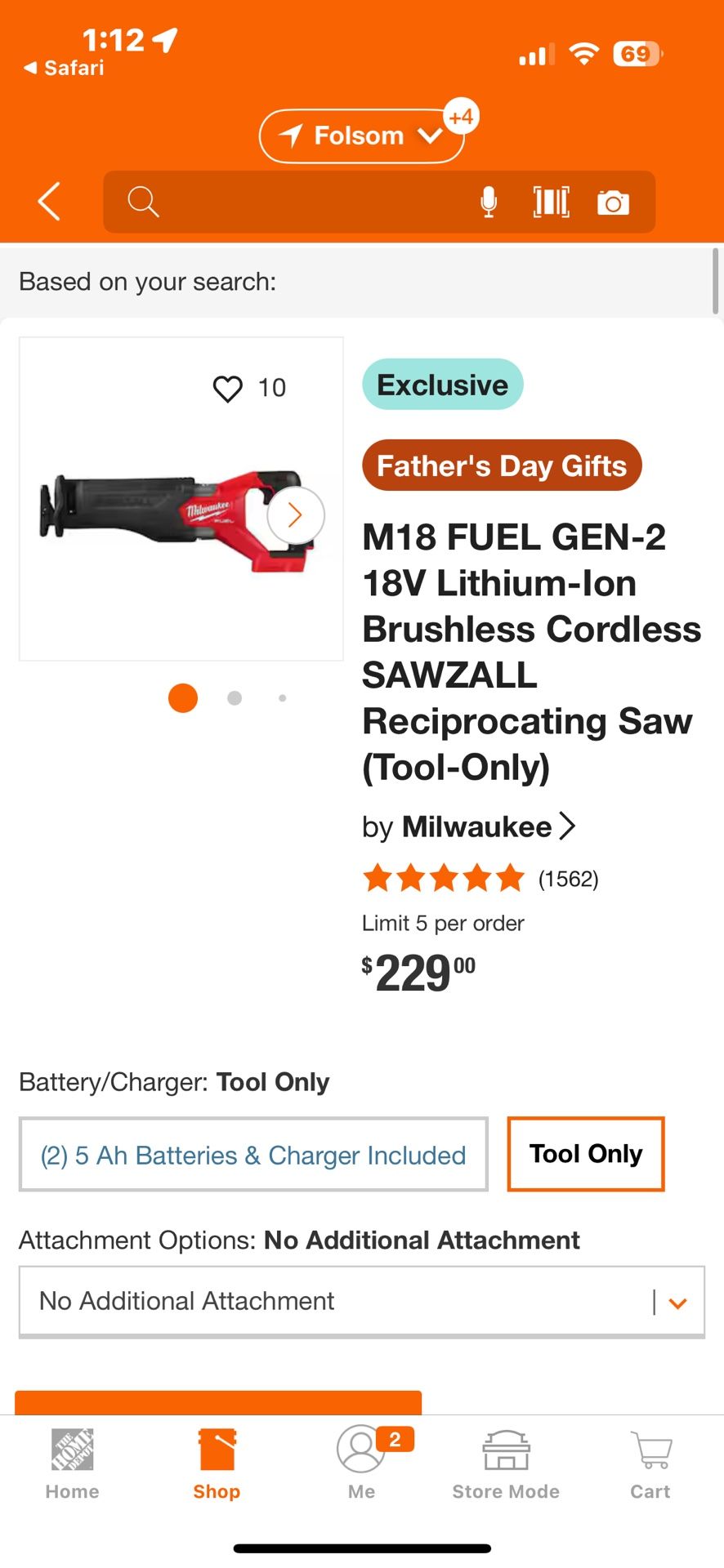 Milwaukee M18 “FUEL” Sawzall