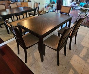 6 seat dining table with bench