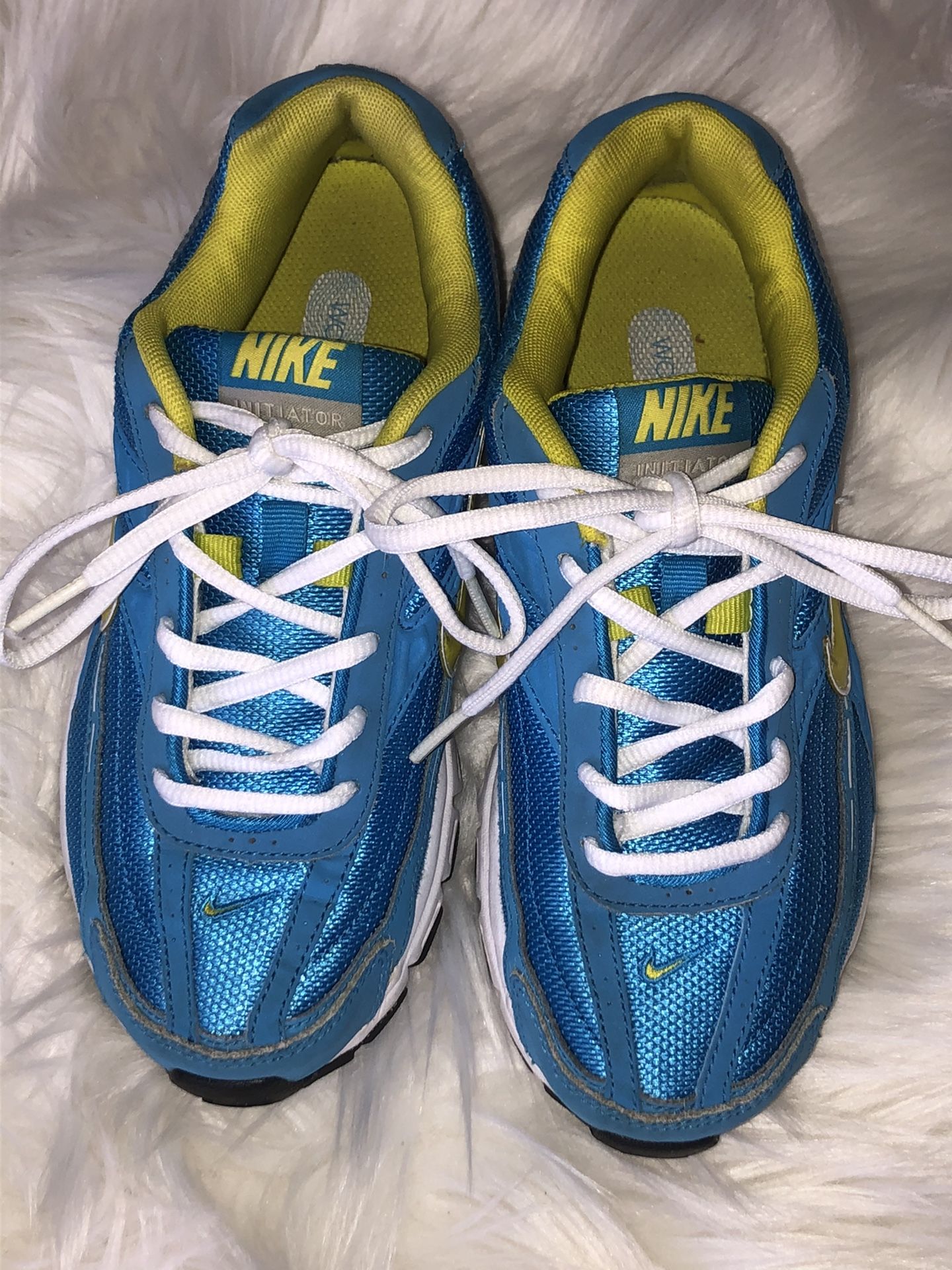 Nike Initiator Running Shoes Size 6.5 Women's Blue/Yellow/White
