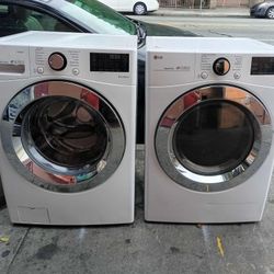 SET WASHER AND DRYER LG WHITE 🆓️ FREE DELIVERY 🆓️ SIDE BY SIDE - STACKABLE 