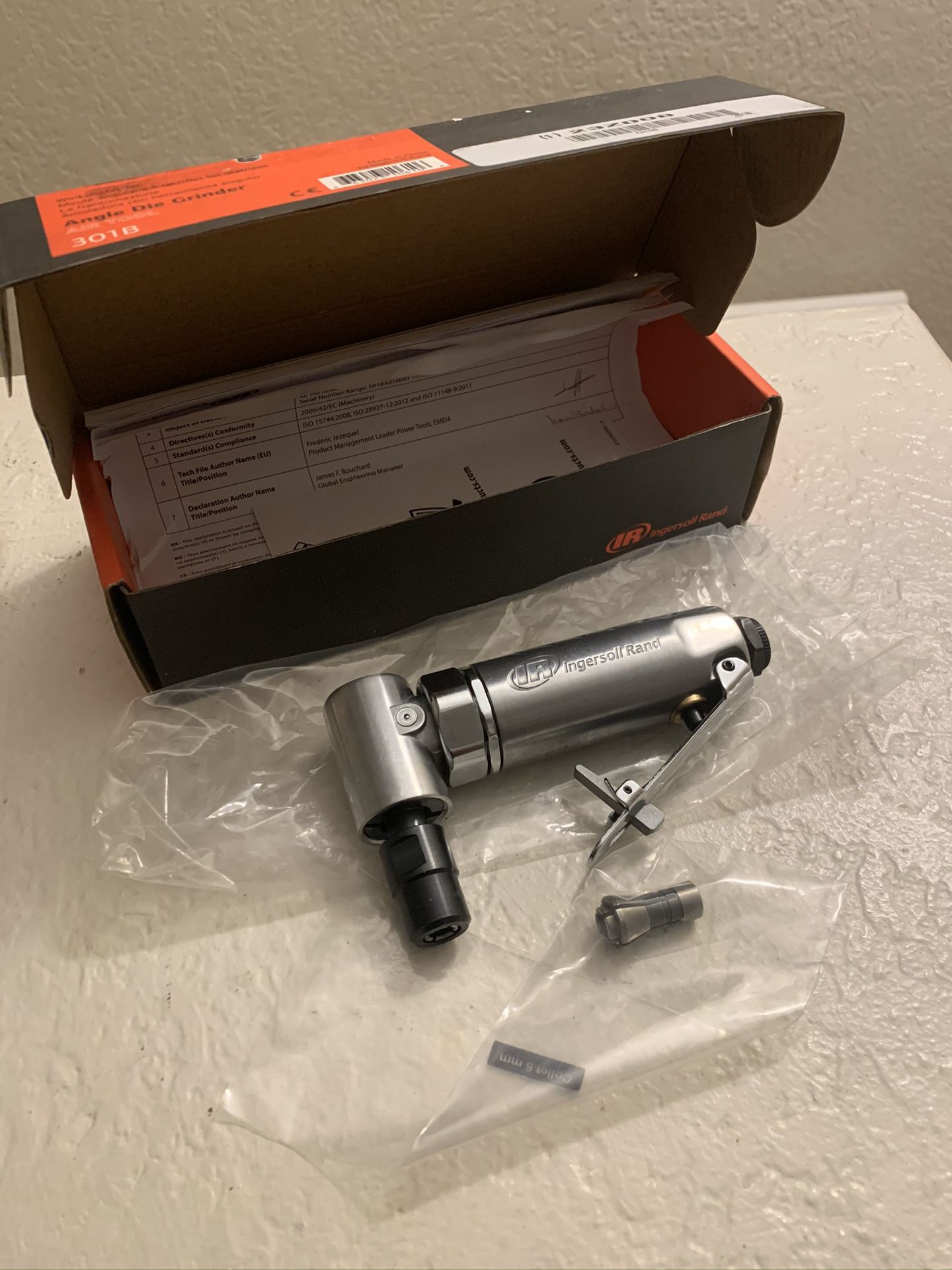 Ingersoll Rand Air Right Angle Die Grinder 21,000 RPM .25 HP 301B