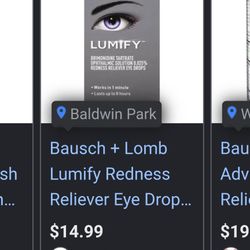 (ALL 4 BOXES $30) Bausch + Lomb Lumify Redness Reliever Eye Drops, 0.08 fl oz