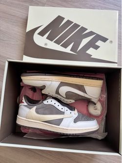 Size 7 Youth Jordan 1 Low Travis Scott Reverse Mocha