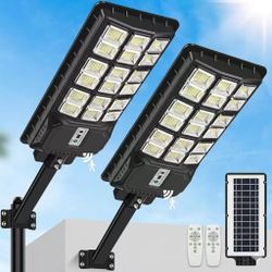 1000W Solar Street Lights Replacement, 60000LM Solar Lights Outdoor Waterproof, Dusk to Dawn Commercial Parking Lot Lights, Solar Flood Lights Outdoor