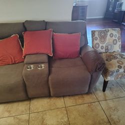 Adjustable couch and 2 chairs