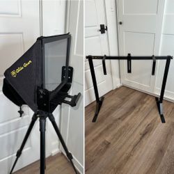 Glide Gear, OH 100, Adjustable Overhead Camera Platform, AND Glide Gear, TMP 100, Tablet & Smartphone Teleprompter, Including Tripod.