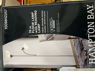 Floor lamp /w reading lamp 70in brushed nickel