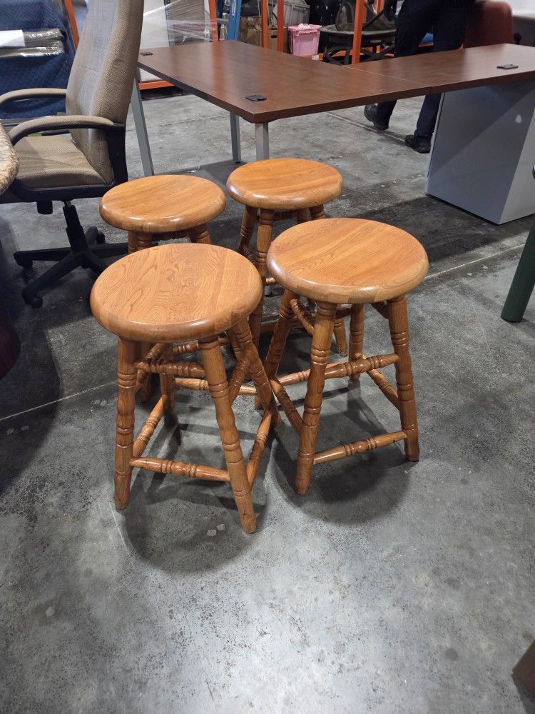 Wooden Bar Stools (4)