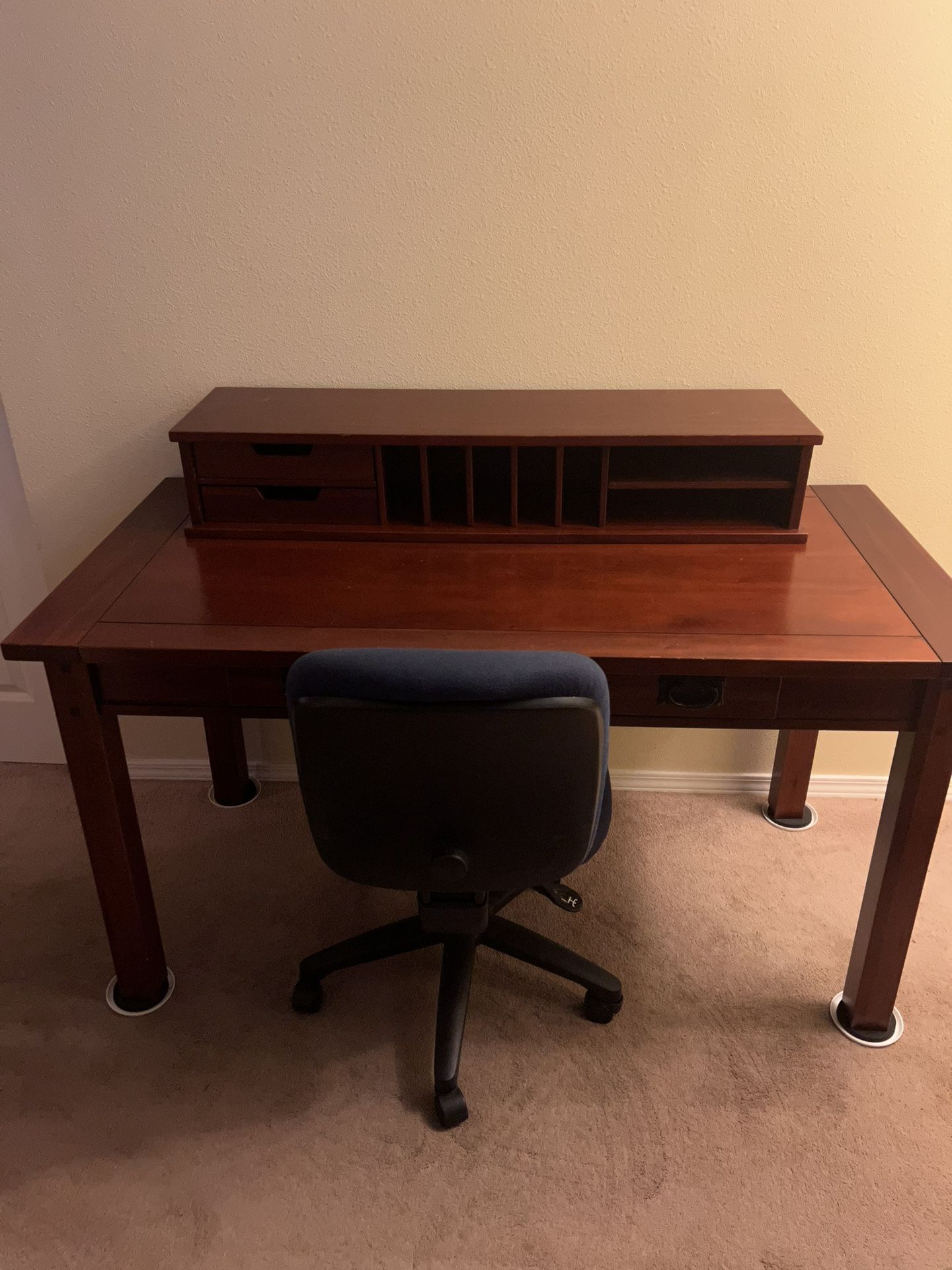 Cherry Desk With Secretary Organizer 