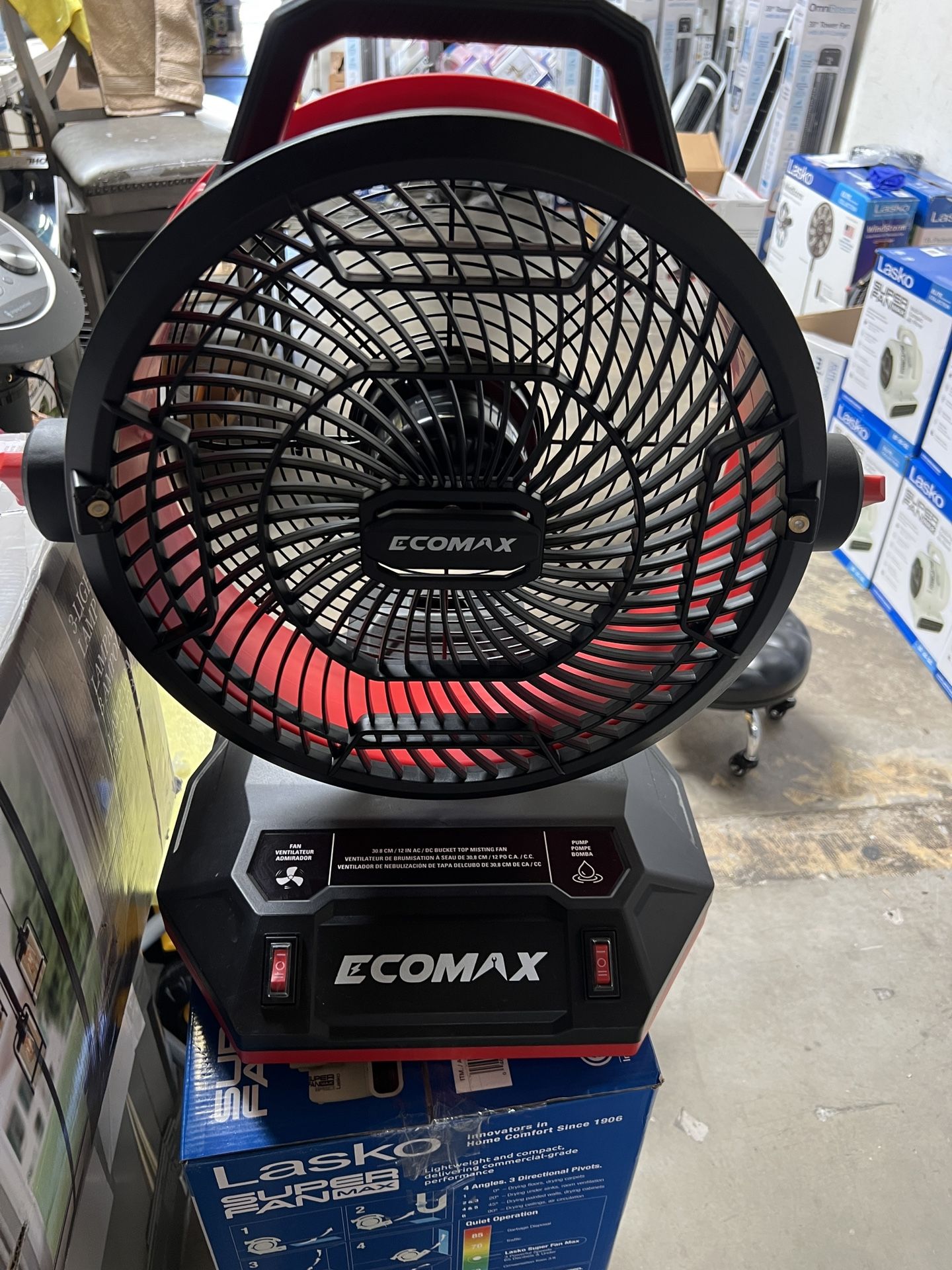 Ecomax AC/DC Bucket Top 12" Misting Fan