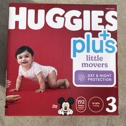 Huggies Little Movers Plus Size 3/192 Diapers 