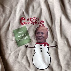 Ugly Christmas Sweatshirt Trump  Med-large Unisex 