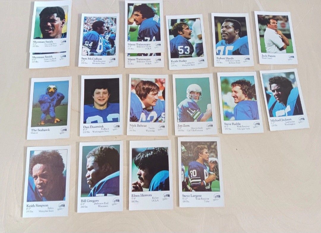 Large lot vintage football sports cards seahawks