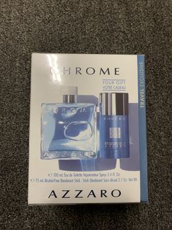 Chrome Azzaro TRAVEL Exclusive 3.4oz 100 / 2.7oz 75ml NEW IN SEALED BOX GIFT SET