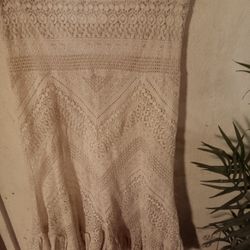 Women's Vintage Long Lace Skirt With Lining Medium