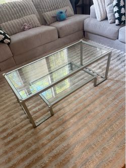 Glass coffee table