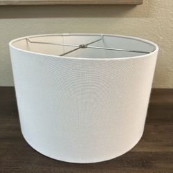 Pottery Barn Gallery Large Circular Drum Linen Lamp Shade - White - 17”- Retail $79