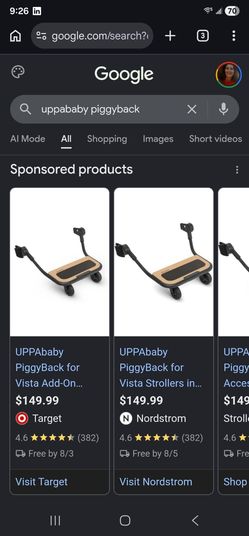 Uppababy Piggyback board for stroller