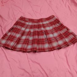 Red Plaid Skirt - Forever 21