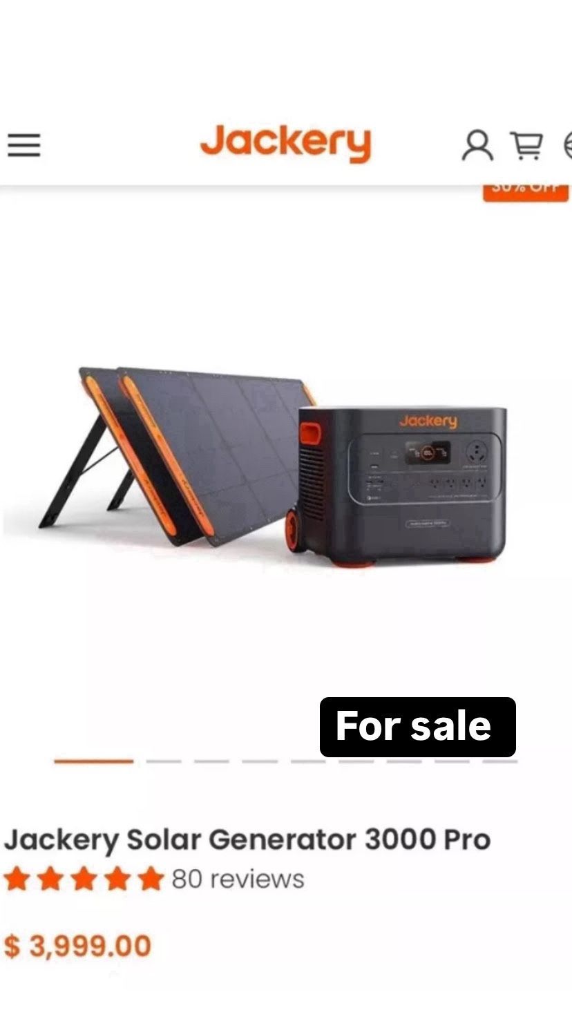 Jackery Explorer 3000 Pro Solar Generator with 2x Solar Saga 200 Panels