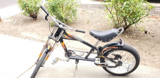 Schwinn Stingray Chopper Motorcycles Style Bike Black Frame Orange