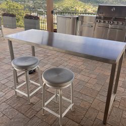 Stainless Steel Bar And Stools