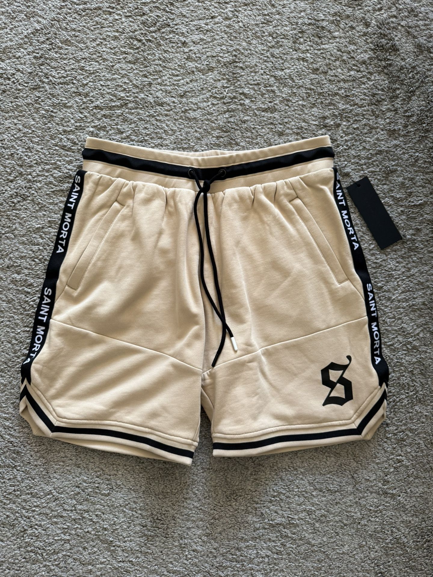Saint Morta Icon Fleece Casual Shorts Tan size L